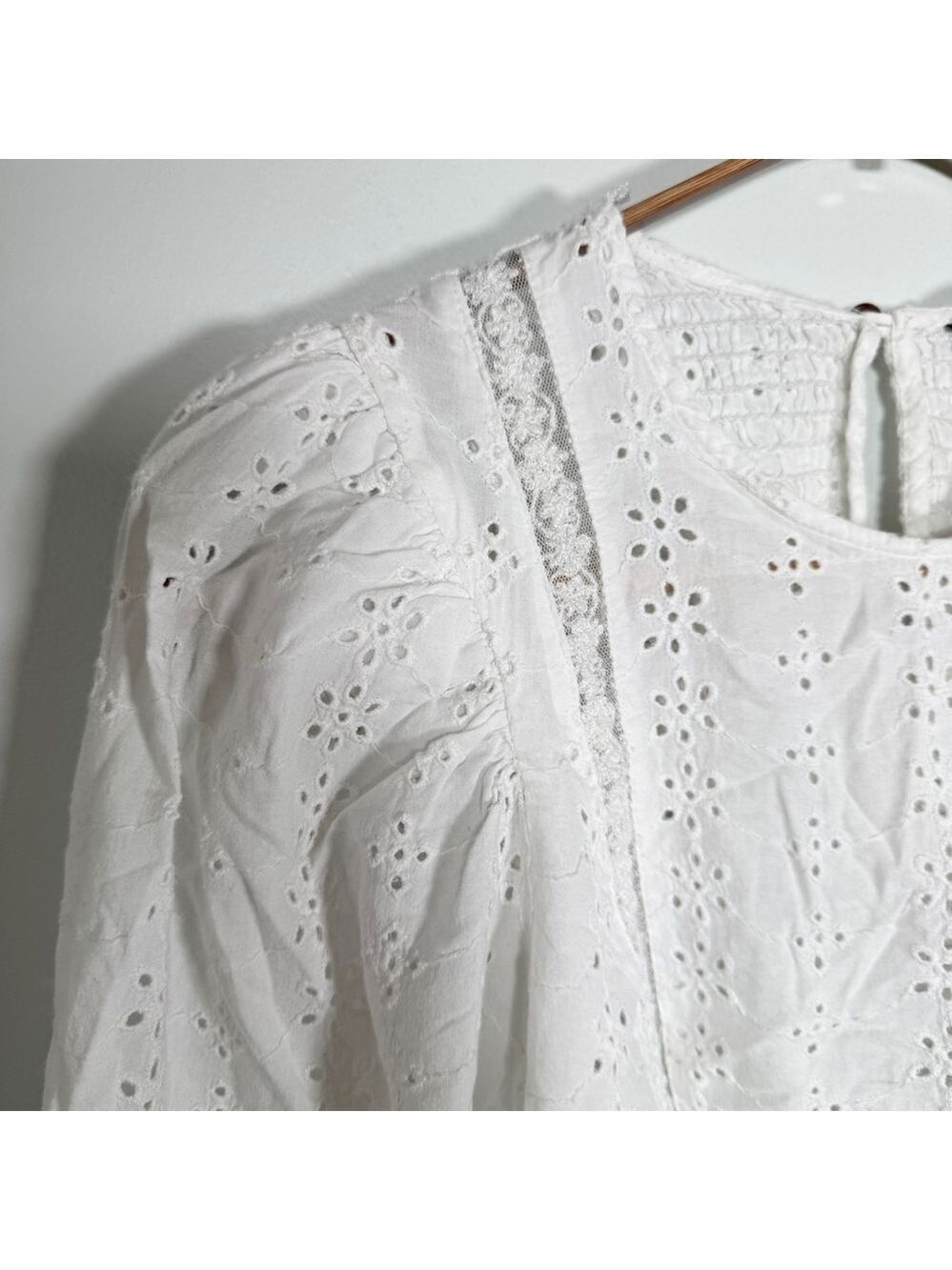 Zara White Puff Sleeve Crop Blouse - Picture 5 of 10
